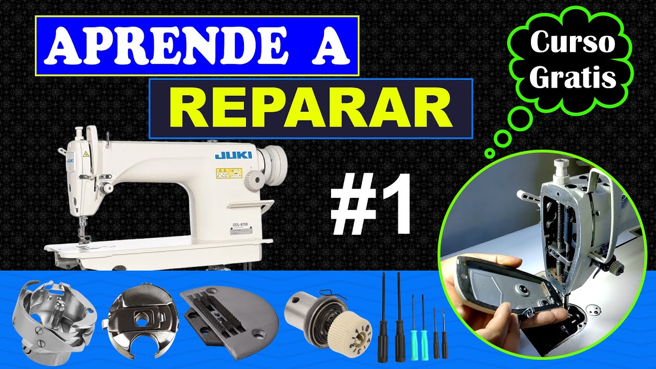Como reparar máquina de coser recta industrial Curso gratis #1