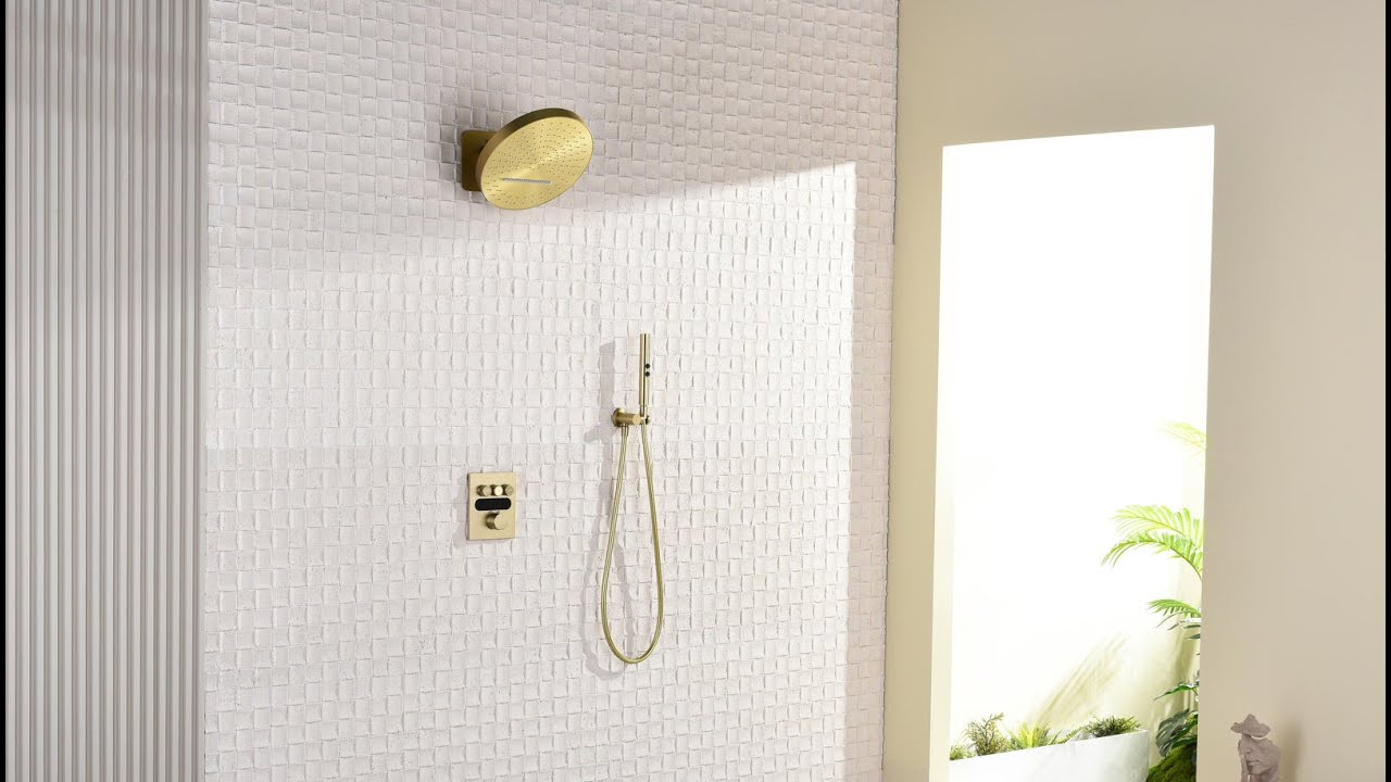 Lefton Concealed Rainfall Thermostatic Shower System with Temperature Display & Hand Shower-SSWM2501
