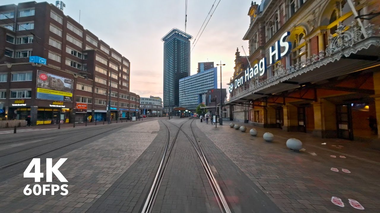 As the city wakes | 🚊 HTM Line 11 | 🇳🇱 The Hague | 4K Tram Cabview | Siemens Avenio
