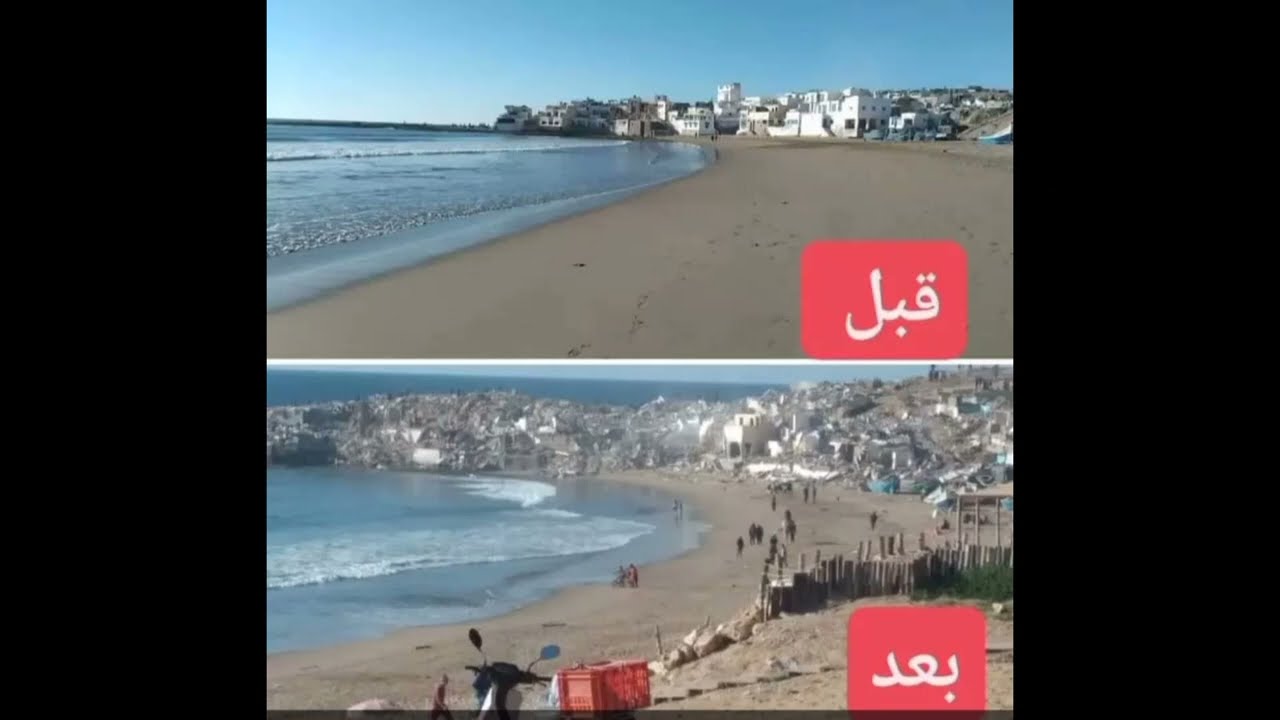فناء شاطئ تفنيت جرافات السلطات تمحو قرية تفنيت من الوجود