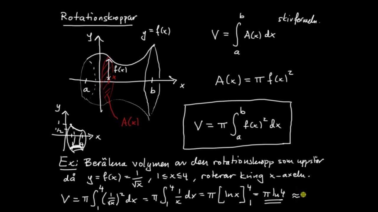 Tillämpningar av integraler del 4 - introduktion till rotationsvolym