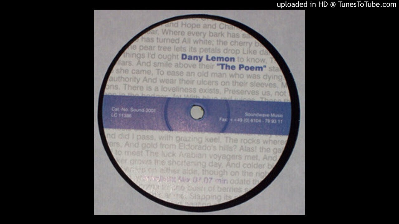 Dany Lemon – The Poem (Nordlicht Mix) 2001