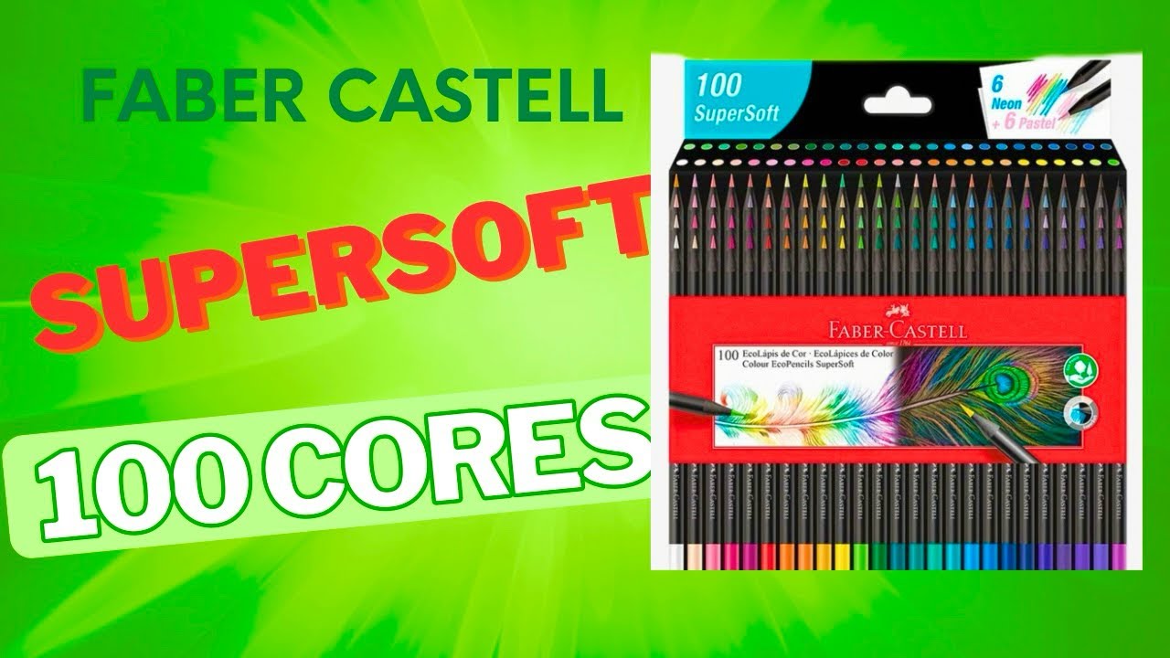 LAPIS DE COR SUPERSOFT 100 CORES DA FABER CASTELL @FaberCastellBR  #supersoft #fabercastell