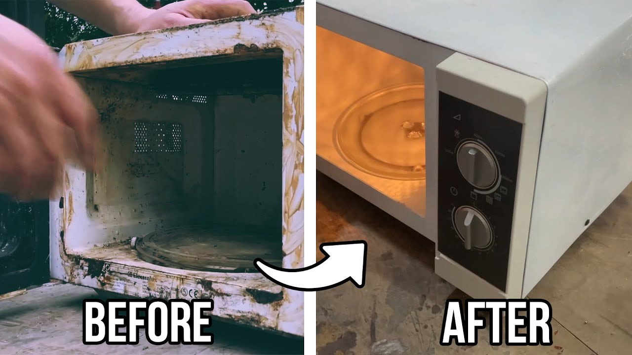 Trash to Treasure: Broken Microwave Restoration (No Voice) | Restoration Nova