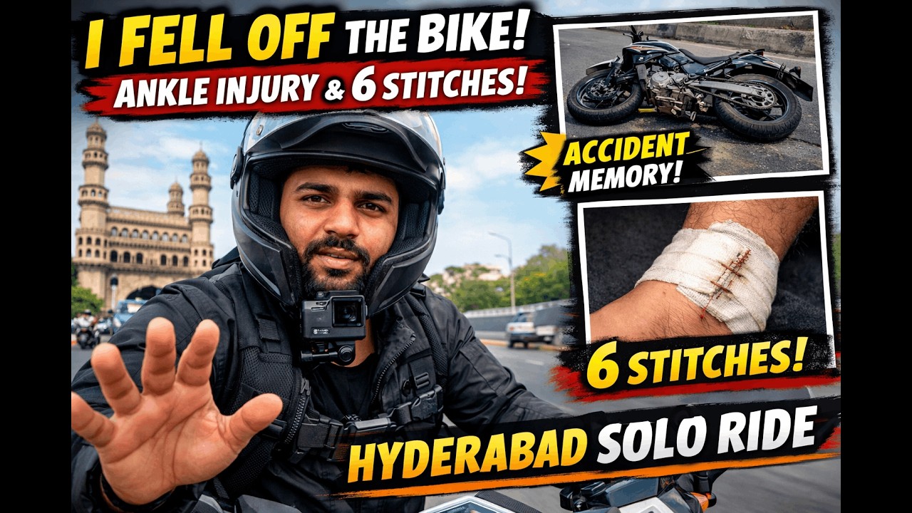 రచ్చమర్రి లో జరిగిన ప్రమాదం 😢 | బైక్ నుంచి పడిపోయి 6 స్టిచెస్ | హైదరాబాద్ సోలో రైడ్ మోటో వ్లాగ్”