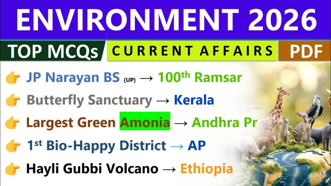 ENVIRONMENT 2026 CURRENT AFFAIRS | ENVIRONMENT & ECOLOGY 2026 | CURRENT AFFAIRS 2026 |