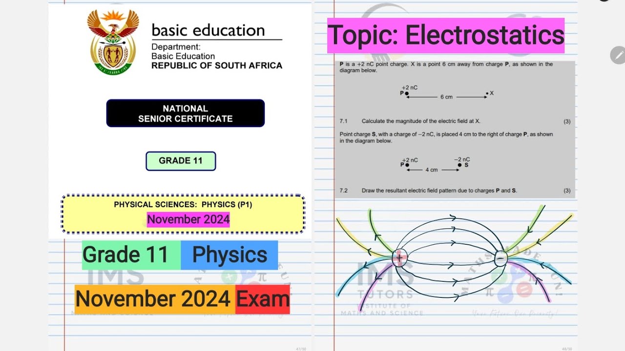 Grade 11 Electrostatics: 2024 November Exam Question Solved | iCampSA