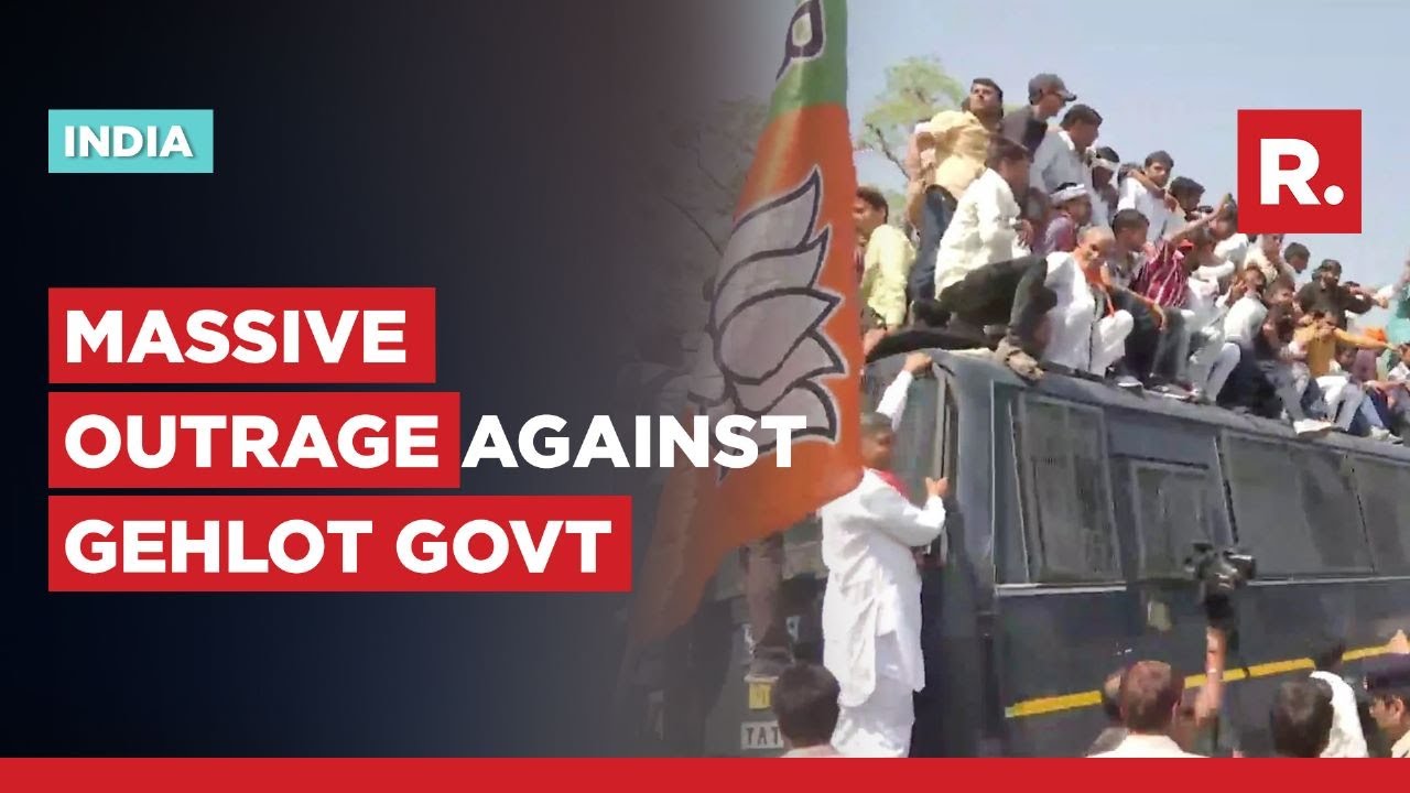 BJP Workers March Toward Gehlot's Residence; Raise Slogans Against Rajasthan Government