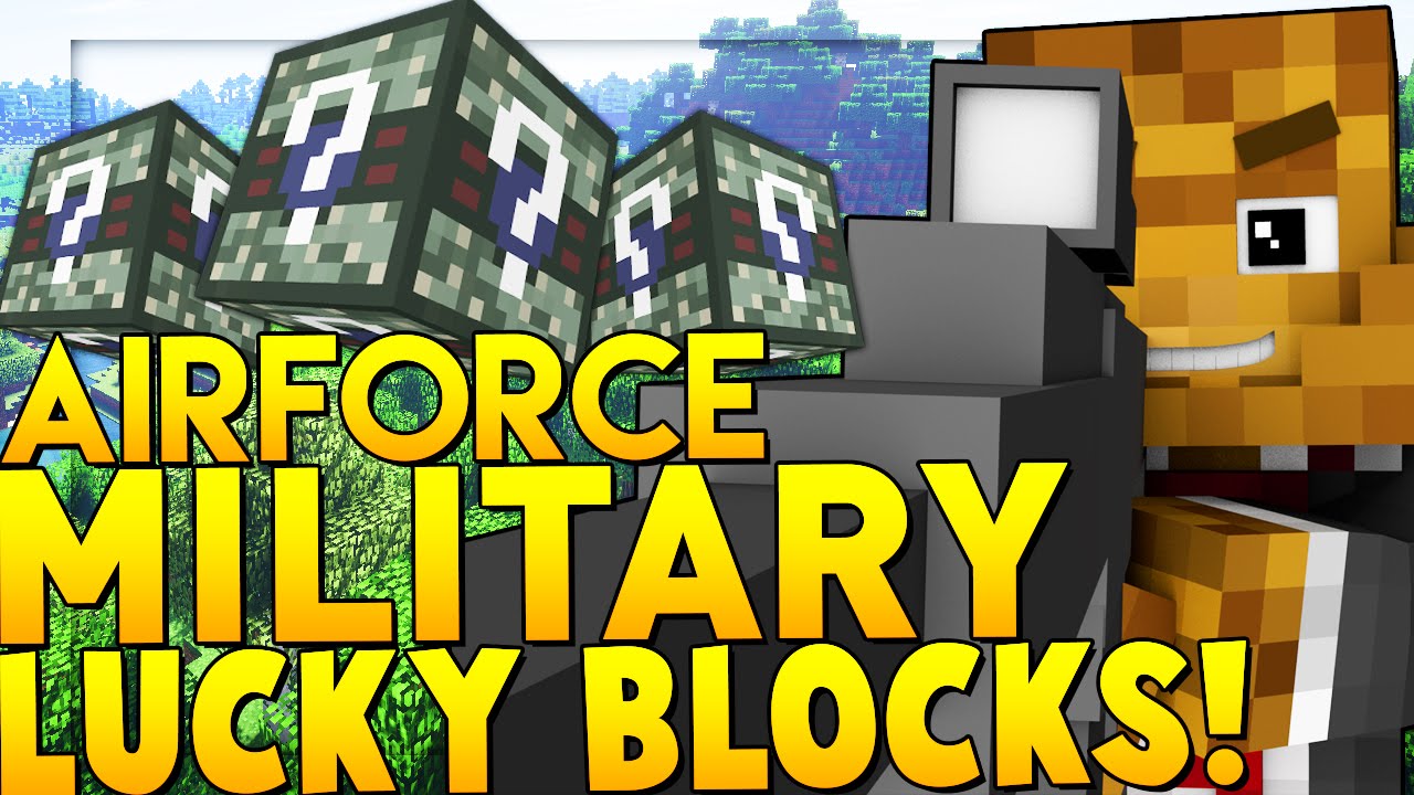 AIRFORCE MILITARY LUCKY BLOCK MOD CHALLENGE (AIRPLANES & GUNS) | Minecraft - Lucky Block Mod