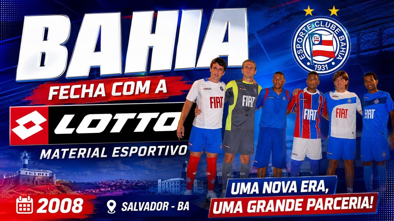 📽️ MEMÓRIA E.C.BAHIA 📼 BAHIA ANUNCIA MARCA LOTTO MATERIAL ESPORTIVO 2008 📆