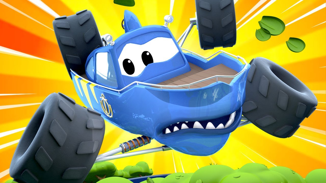 Marty tombe d'une colline ! - Monster Town 🚗 Dessin animé enfants