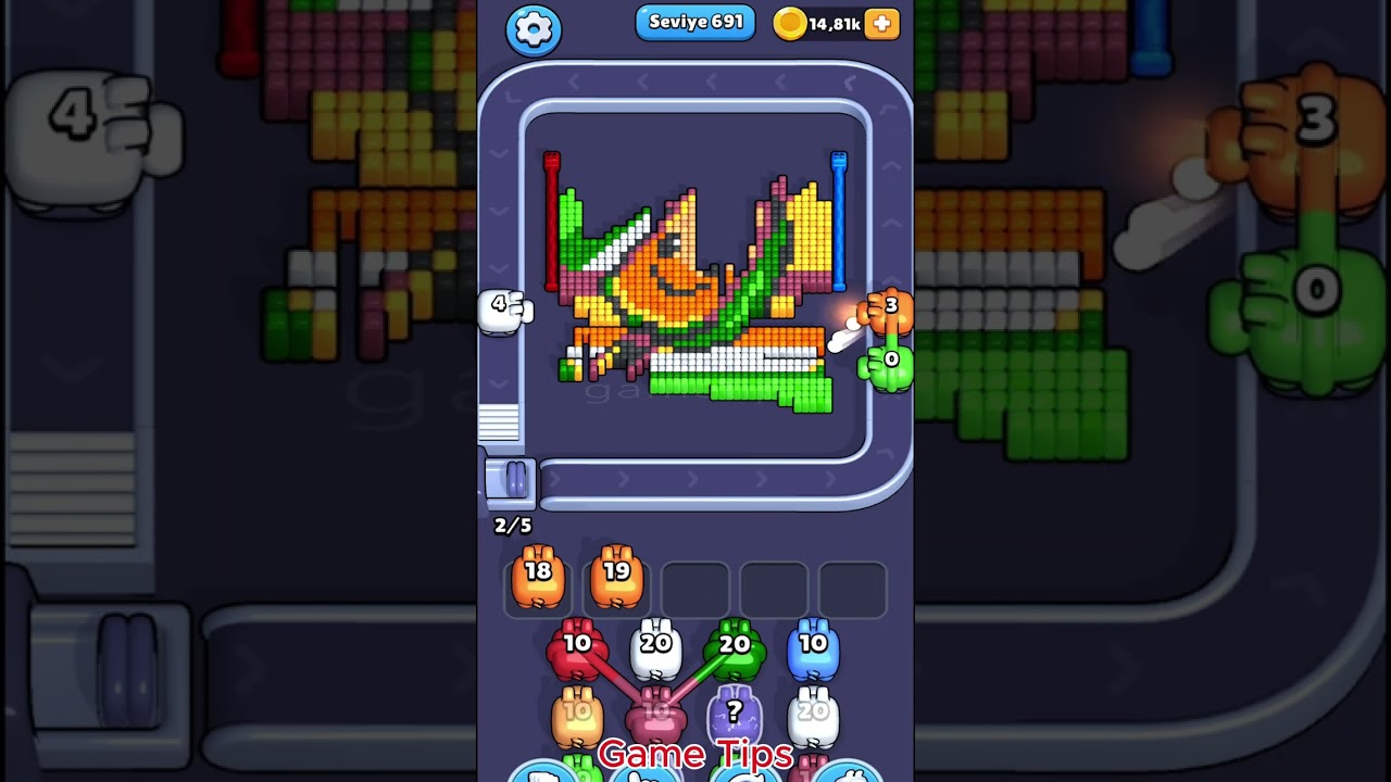 Pixel Flow level 691 Solution Walkthrough