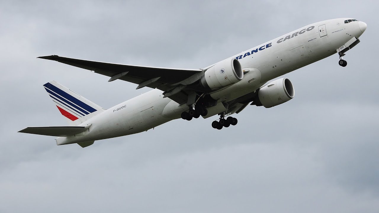 Air France Cargo Boeing 777 Freighter Action at Prestwick Airport