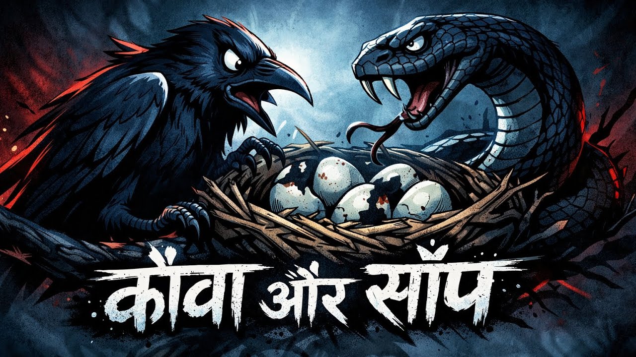कौवा और सांप | मेहनत का फल या किस्मत का खेल? | Hindi Moral Story