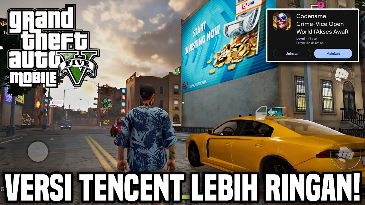 AKHIRNYA GTA V MOBILE LITE SUDAH BAHASA INDONESIA DI PLAYSTORE! Codename Crime Vice Open World