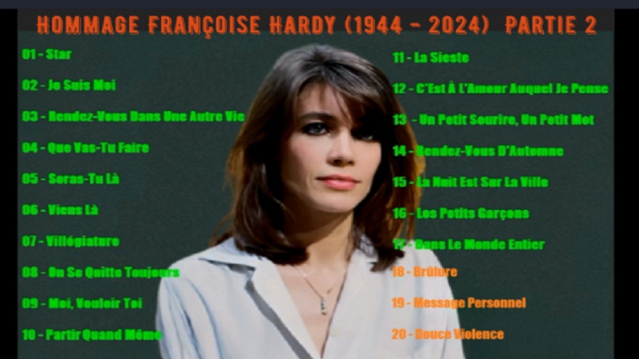 Françoise Hardy, Hommage (Partie 2), une grande Dame de la chanson française, disparue en 2024.