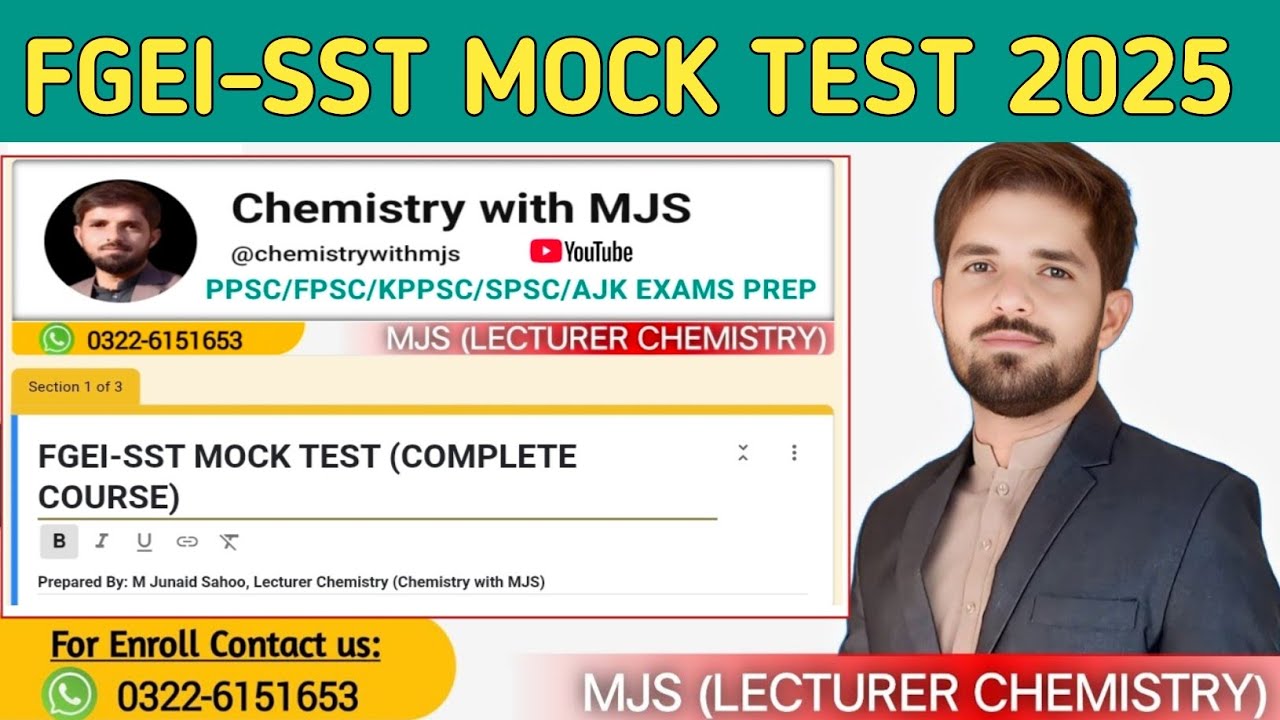 FGEI SST Mock Test Discussion by MJS|50 Important MCQ/100 Marks|Professional & English MCQ|