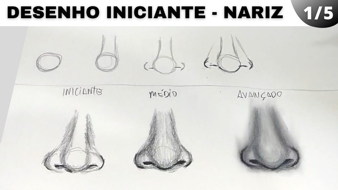 Como DESENHAR NARIZ Realista - Passo a Passo SIMPLES e F&Aacute;CIL | REALISMO Para INICIANTE