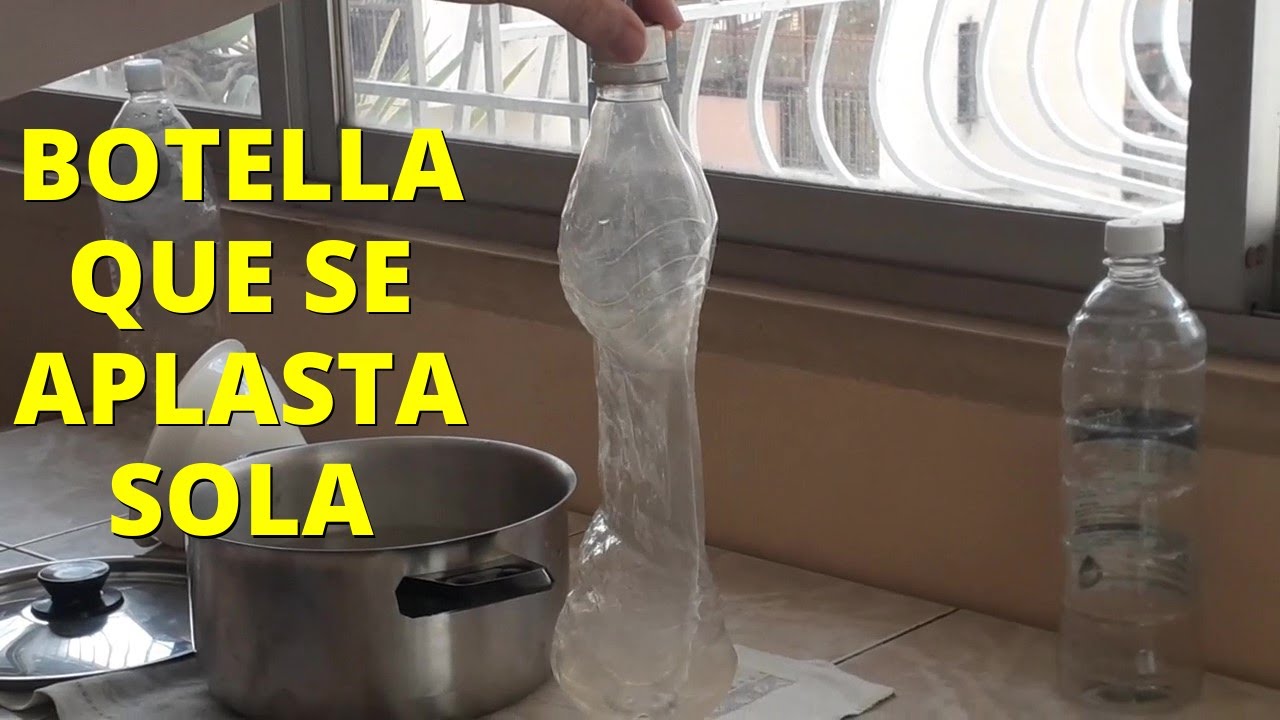 Botella que se aplasta sola con agua caliente (experimento)👨‍🔬