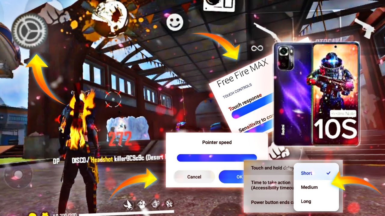 90% Headshot Rate Settings in Redmi Note 10s📲 [ HUD+SENSI+DPI ] || Free  Fire Max Mobile Settings ⚙️
