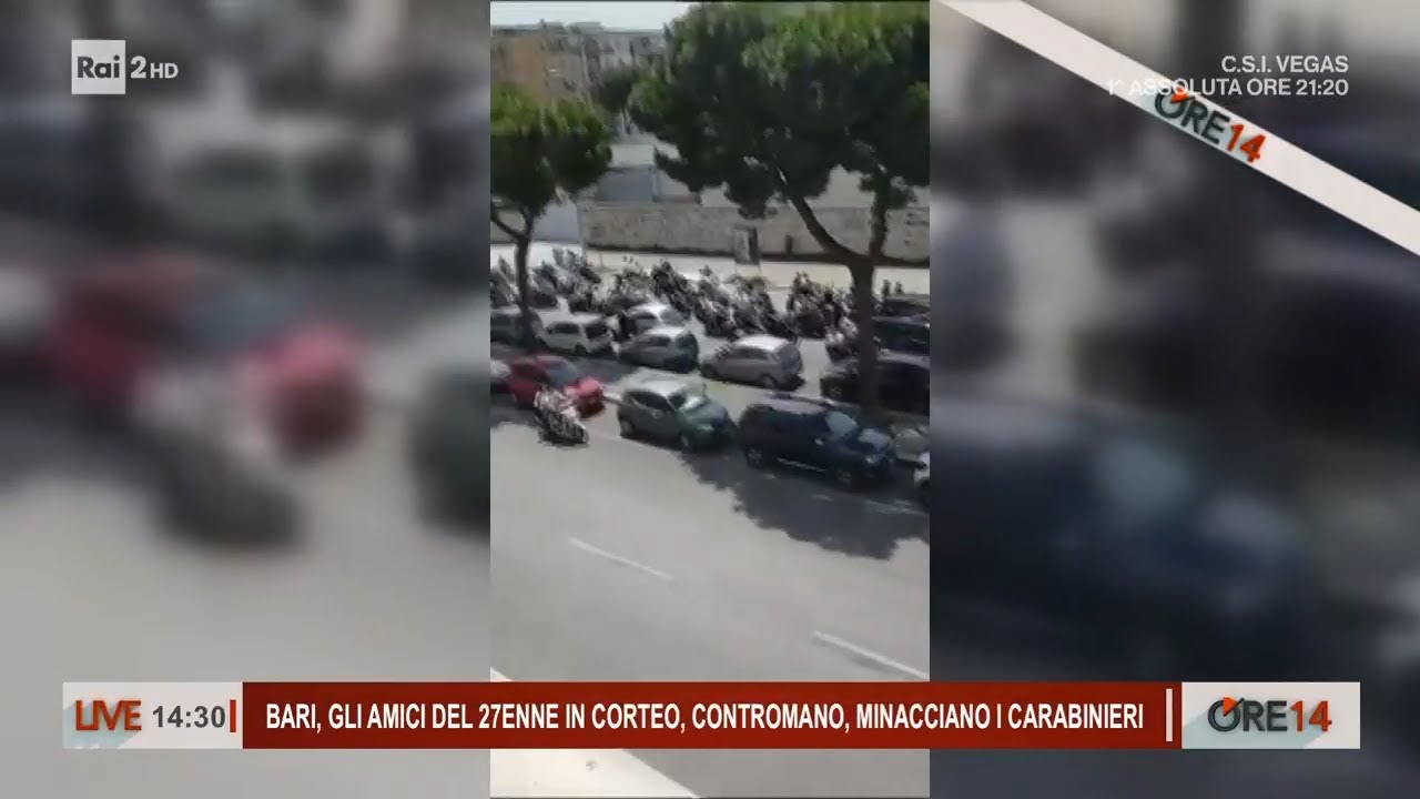Bari, gli amici del 27enne in corteo, contromano, minacciano i carabinieri - Ore 14 del 26/06/2023