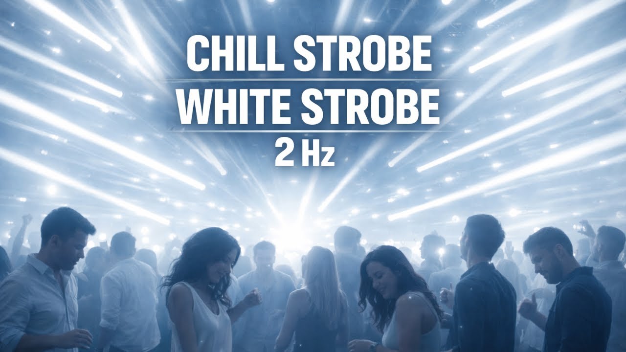 ⚠️ Seizure Warning | Chill White Strobe (2Hz) – Party Lights | 12h | 