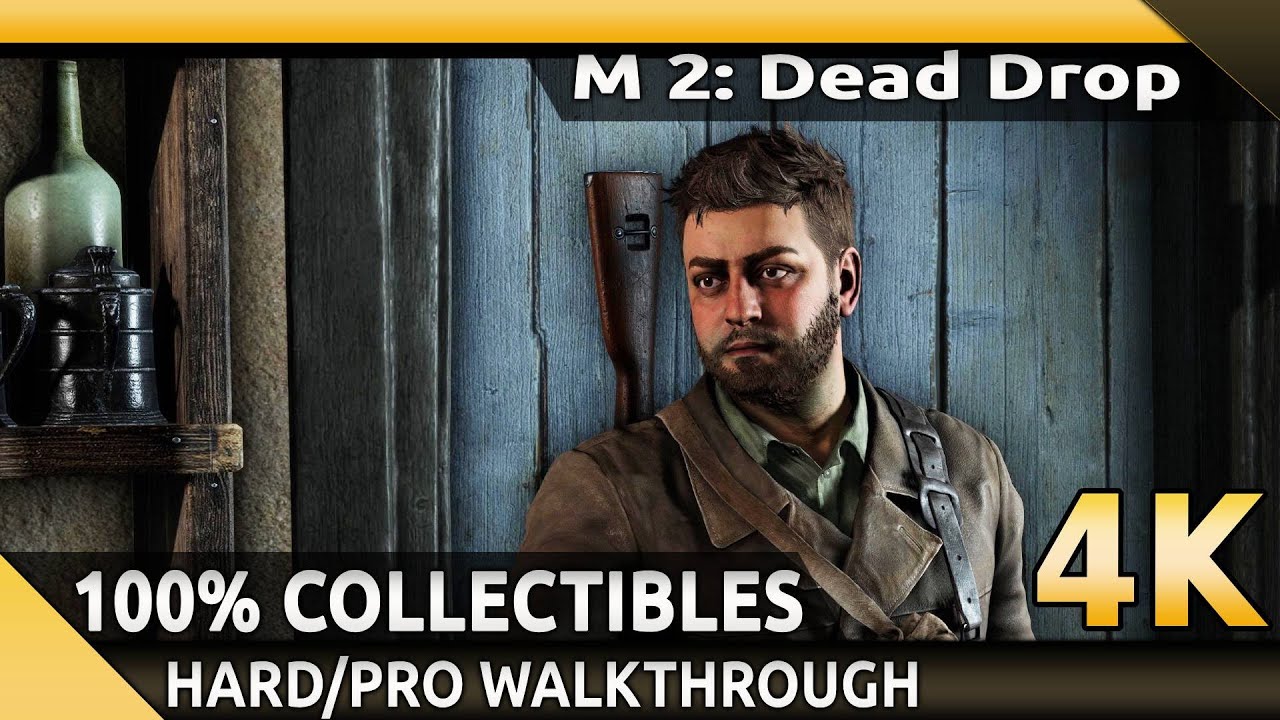 Sniper Elite Resistance (PC): MISSION 2, Dead Drop,  Walkthrough (Hard) 100% Collectibles (4K)