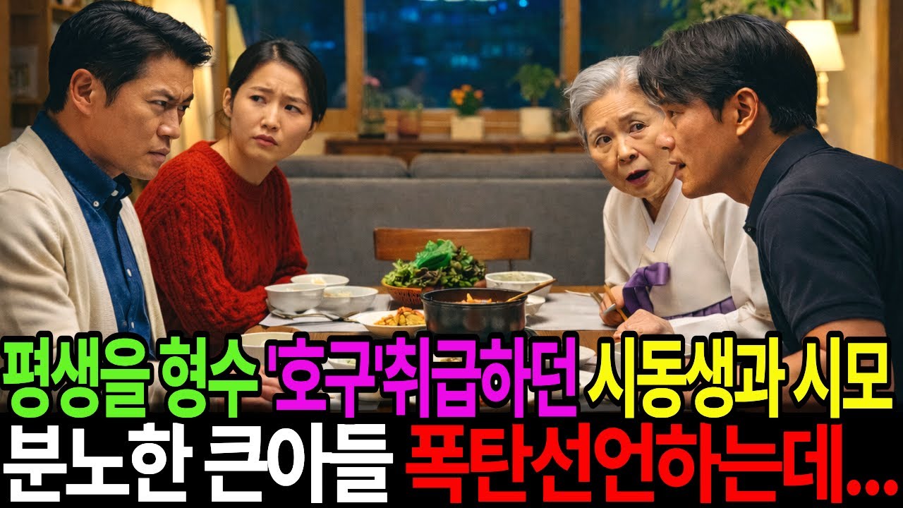평생을 형수 ‘호구’취급하며 부려먹는 시동생과 시모에 분노한 큰아들 폭탄선언하는데...