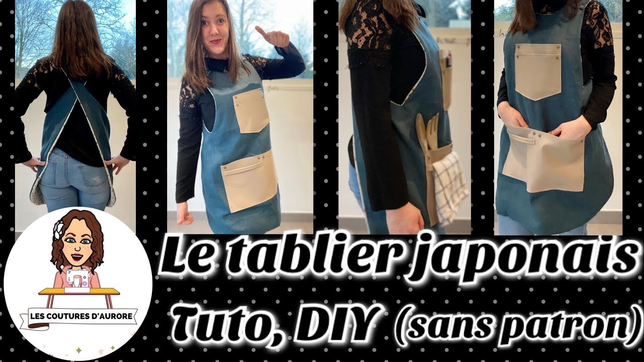 TUTO COUTURE DIY - Tablier japonais - Tablier de cuisine sans patron