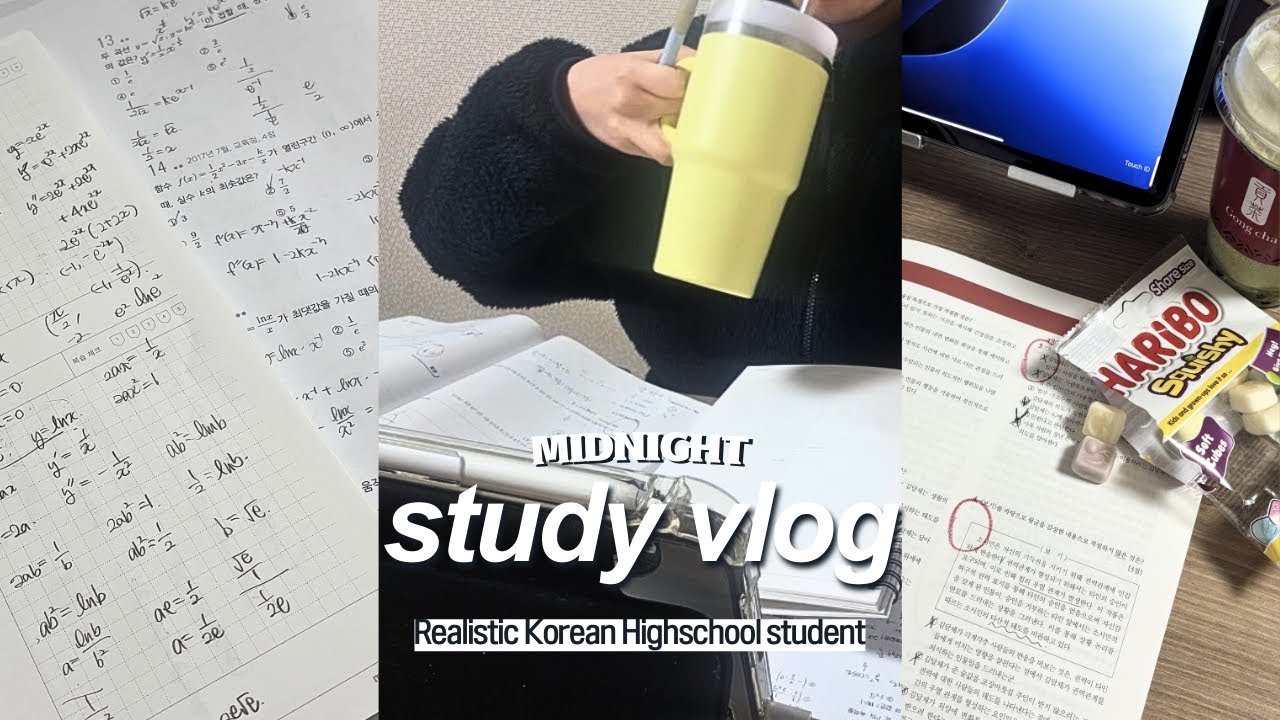 a PRODUCTIVE study day: realistic midnight study vlog, cramming, eating sushi