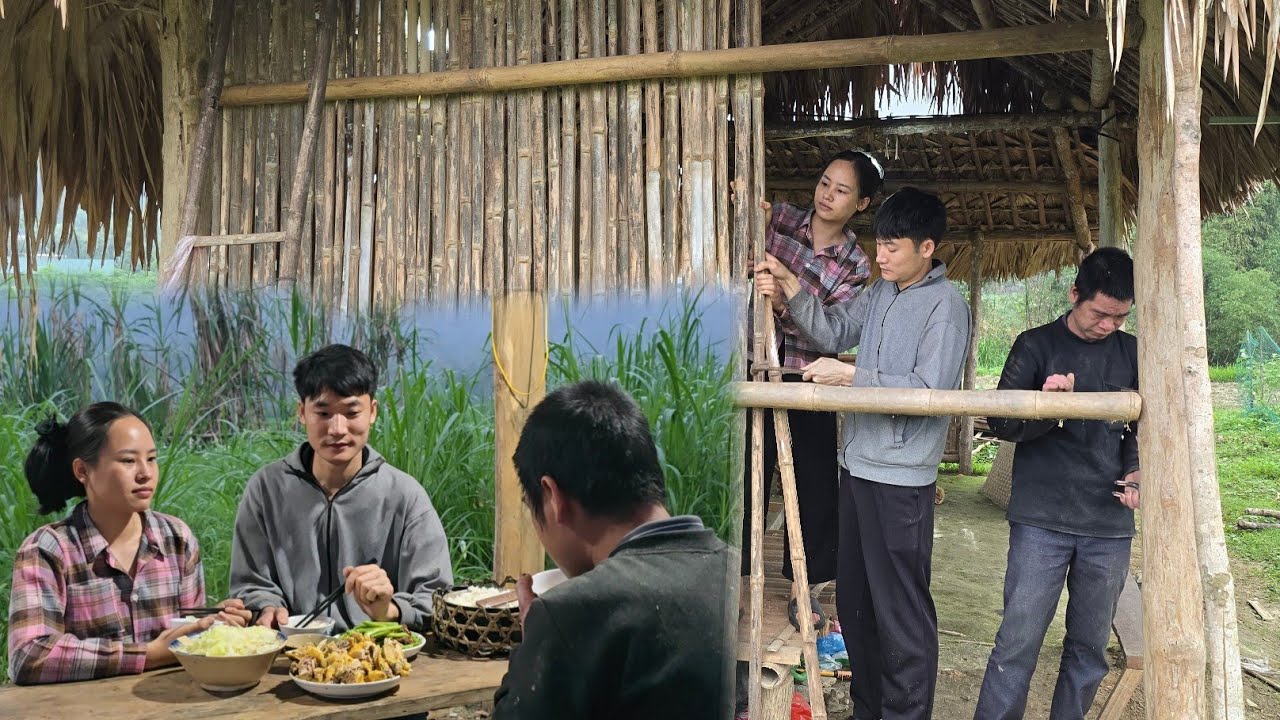 Lien and Tien started renovating the house. Lien's father also helped them.