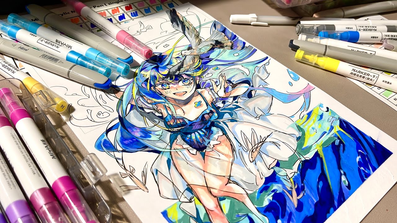 Unbox Hoạ Cụ Mới Của Miya Himi | Acrylic Marker và Alcohol Marker