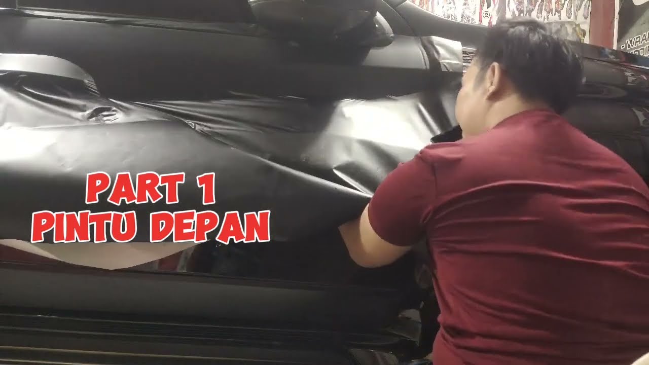 wrapping pintu depan PAJERO Hitam dofft