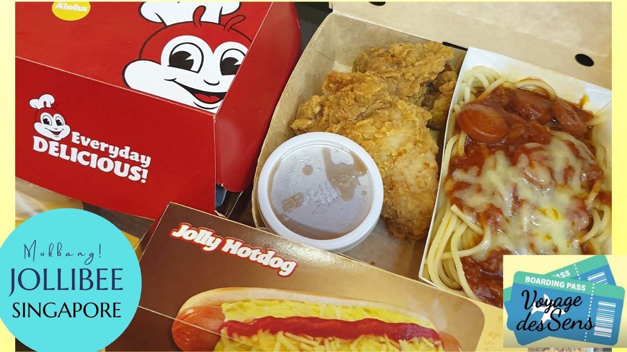 First Jollibee in Singapore! Tried Chickenjoy, Jolly Spaghetti, Jolly Hotdog and Aloha Yumburger
