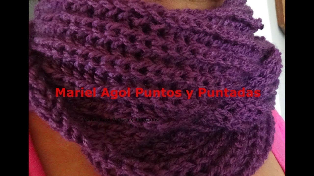 Cuello en dos agujas en punto inglés, fácil y rápido de hacer