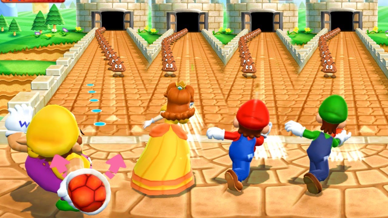 Mario Party 9 Garden Battle - Waluigi vs Mario vs Luigi vs Daisy(Master COM)| EzMario