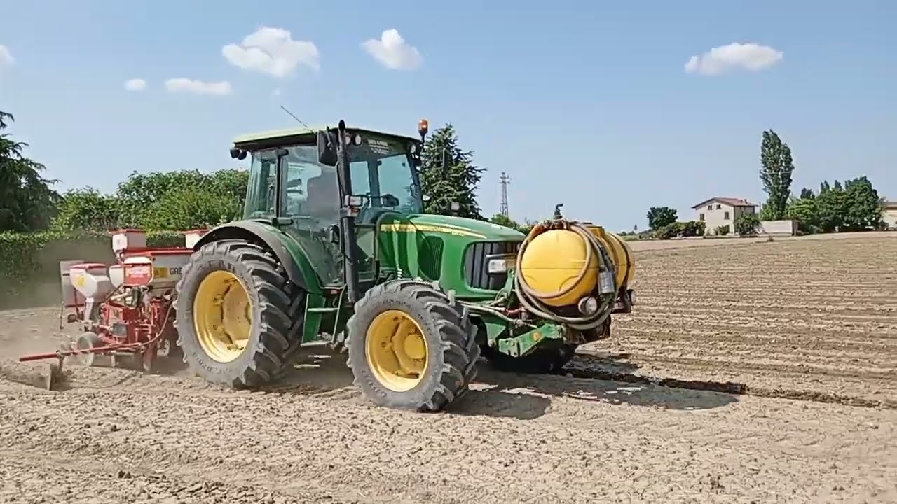 Semina soia con John Deere 5820 + seminatrice Gaspardo - Sowing Soy -