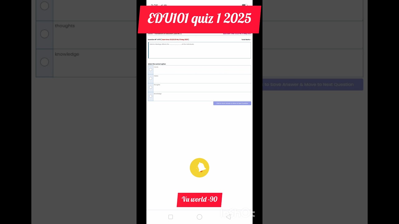 EDU101 quiz1 2025, virtual university,