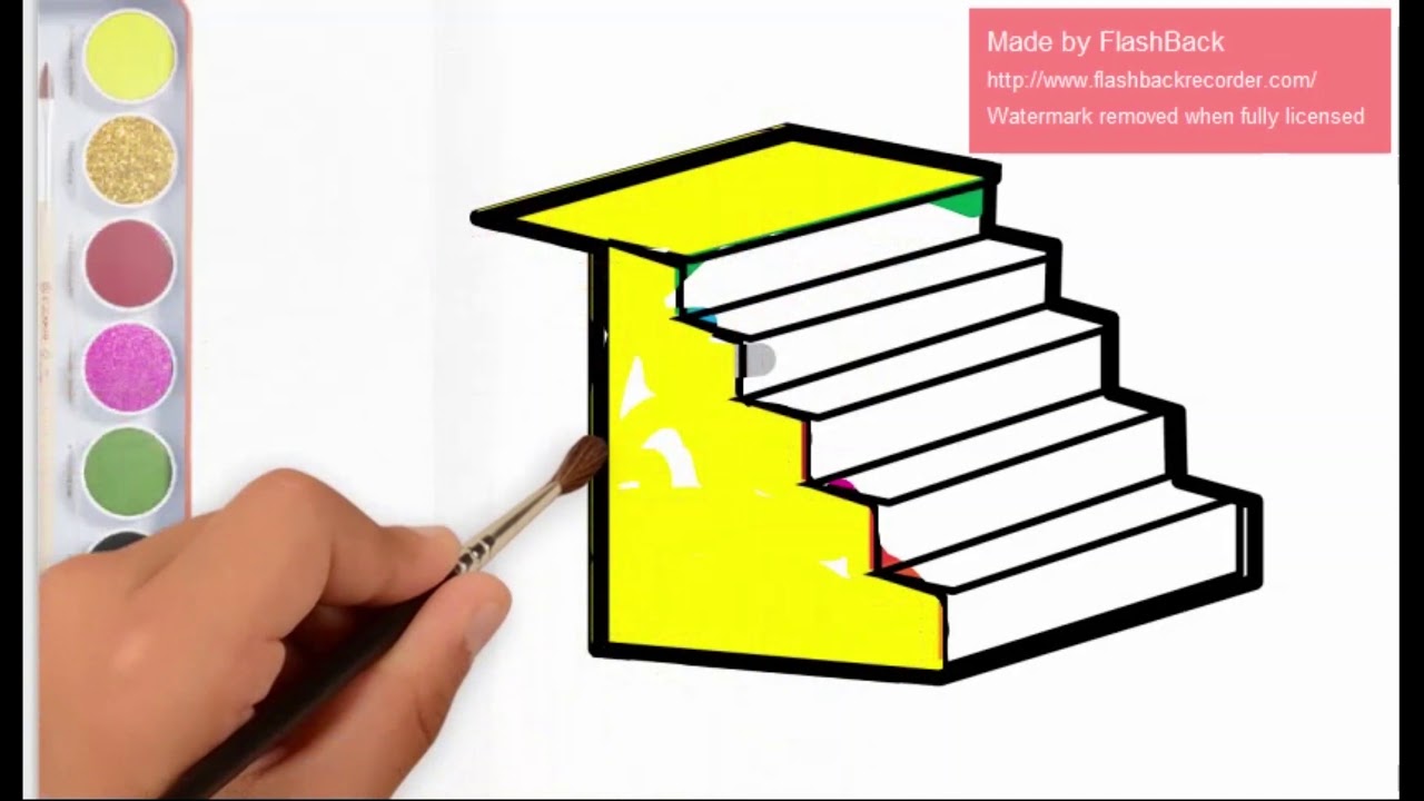 Children Learn Coloring | Glitter 3D Steps Coloring Pages For Kids