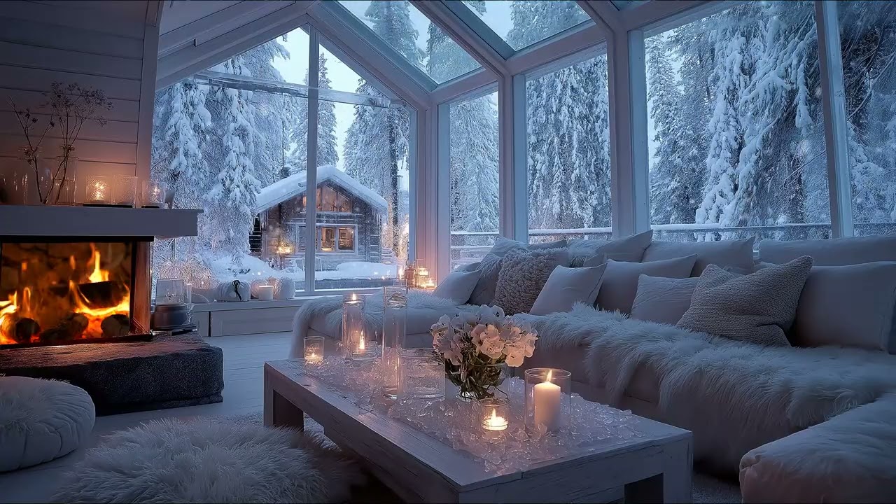 A Gentle Winter Day ❄️🌙🎹 | Piano, Candles & Floral Ambience | 5 Hours Stress Relief Study Calm Relax