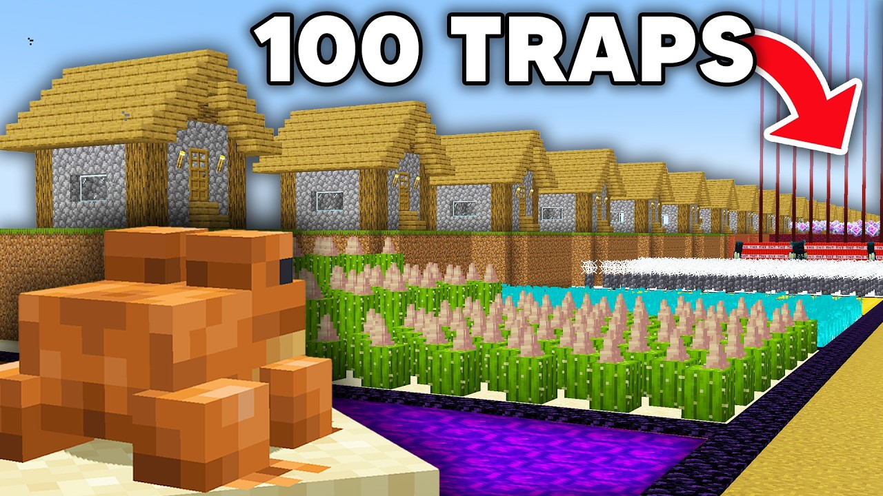 I Rigged 100 Minecraft Houses to Protect My Frogs