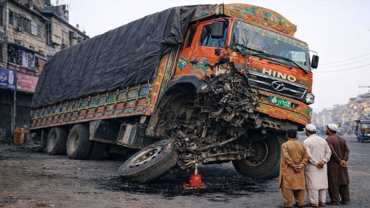 Pakistani Truck Front Axle Broken After Heavy Load!