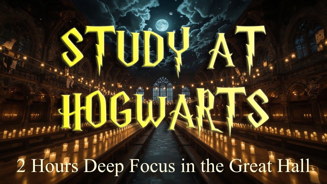 Hogwarts Great Hall Study Ambience 🕯️ | 2 Hours of Cozy Magic for Focus & Reading