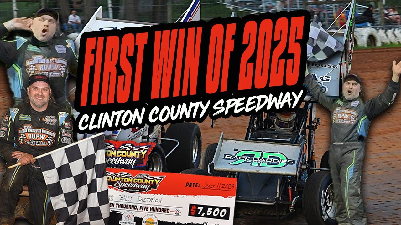 A Win At Clinton County Speedway!! 🏁 - 410 Dirt Track Sprint Car Racing