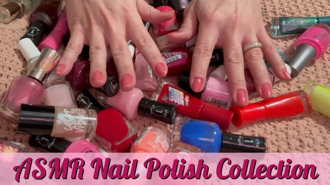 ASMR MY NAIL POLISH COLLECTION! Glass sounds/ Whispers/ Tapping #asmrtriggers 