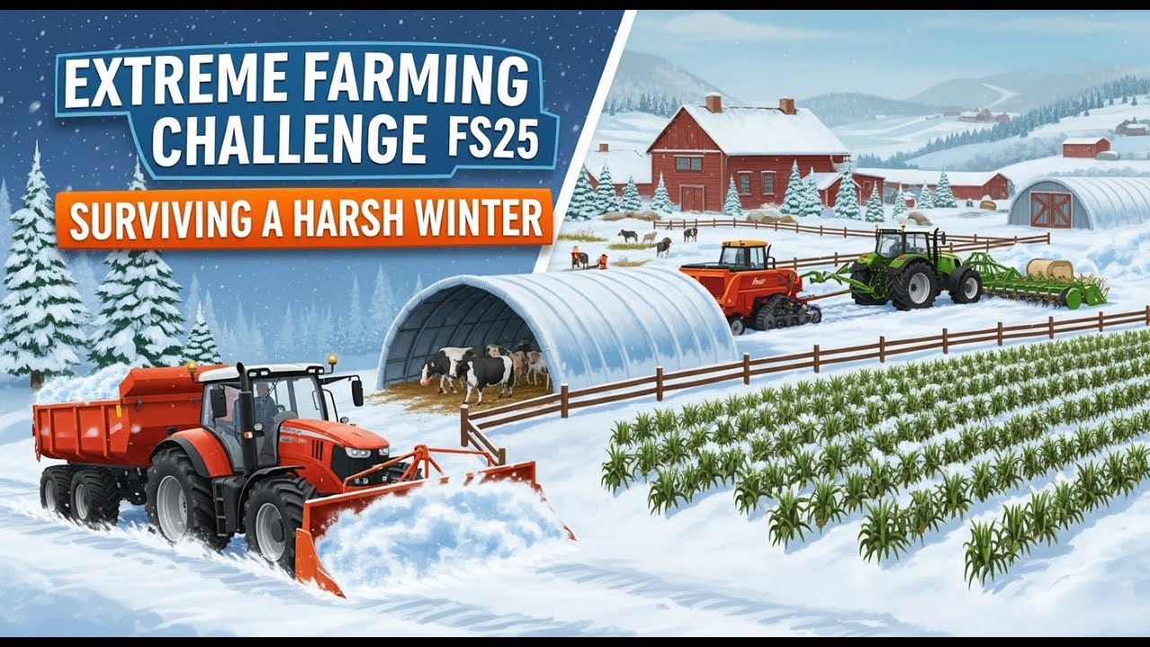 Extreme Farming Challenge: Surviving a Harsh Winter in FS25 Timelapse