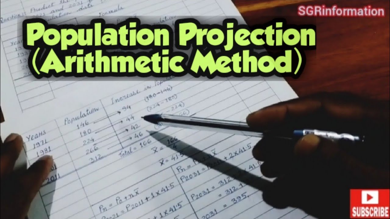 How to calculate Population Projection by Arithmetic Method in Hindi@SGRinformation