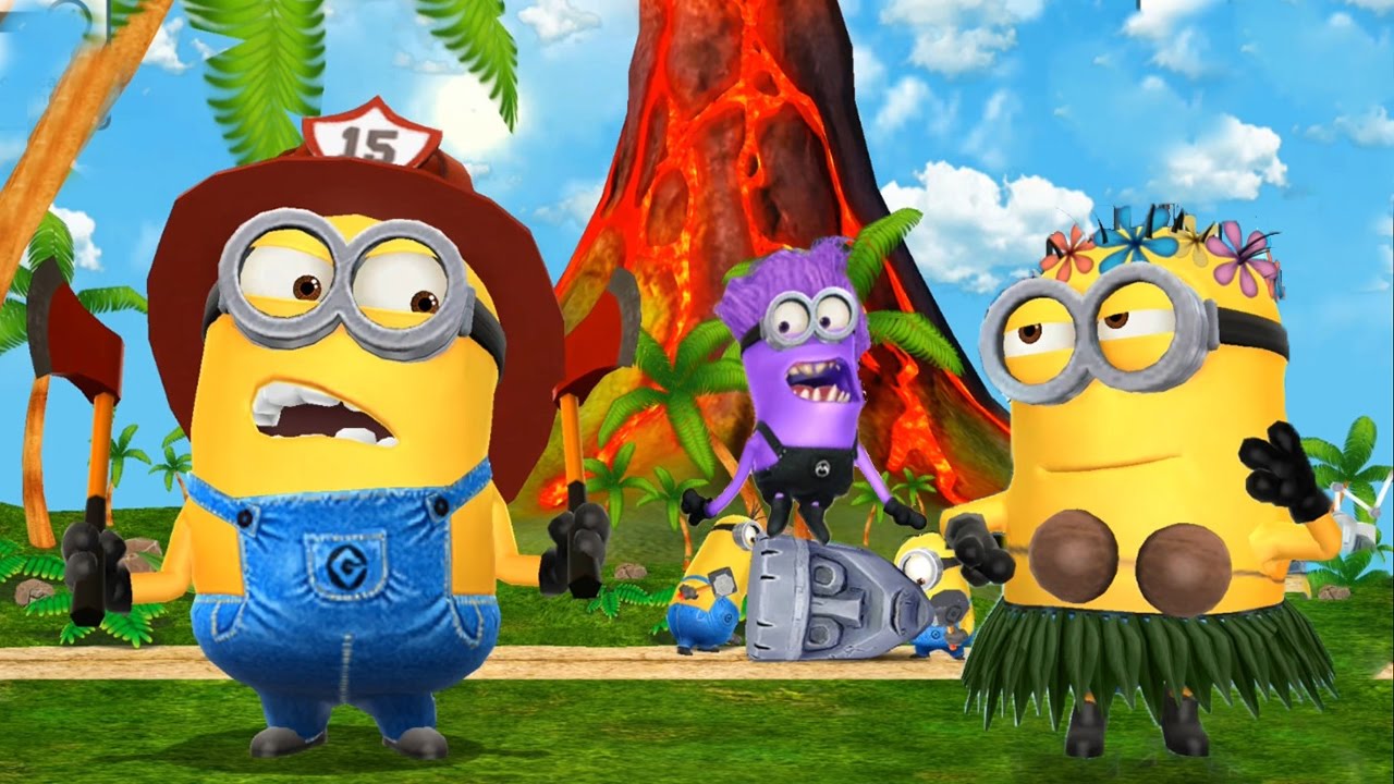 Despicable Me 2 - Minion Rush : Firefighter, Dancer And Evil Minions In Volcano Map !