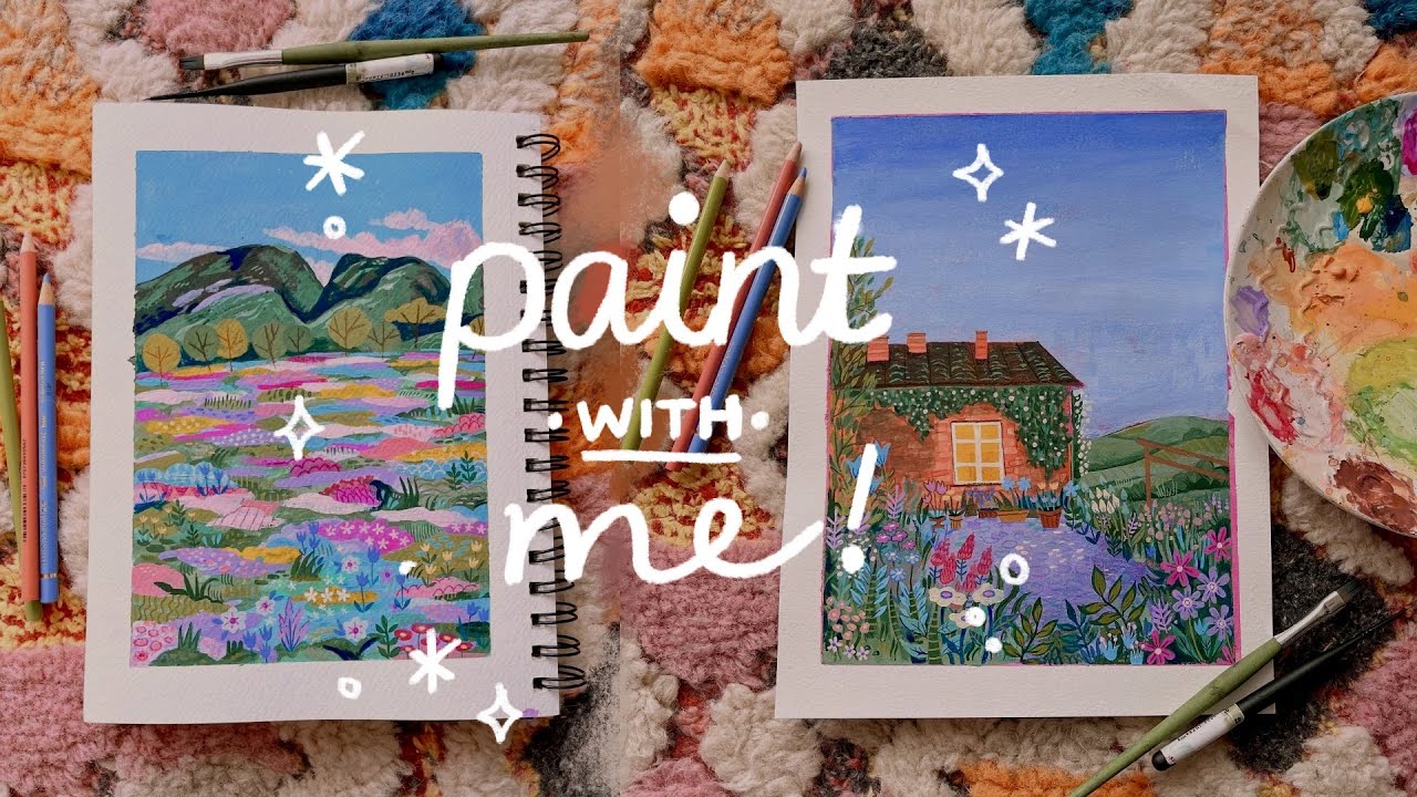 Могу ли я закончить две картины одновременно? 🎨 Уютное рисование со мной