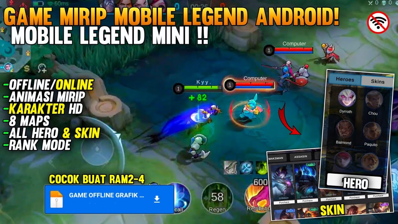 MOBILE LEGEND MINI‼️ GAME Moba Mirip MOBILE LEGEND Di Android || Offline Terbaru 2024